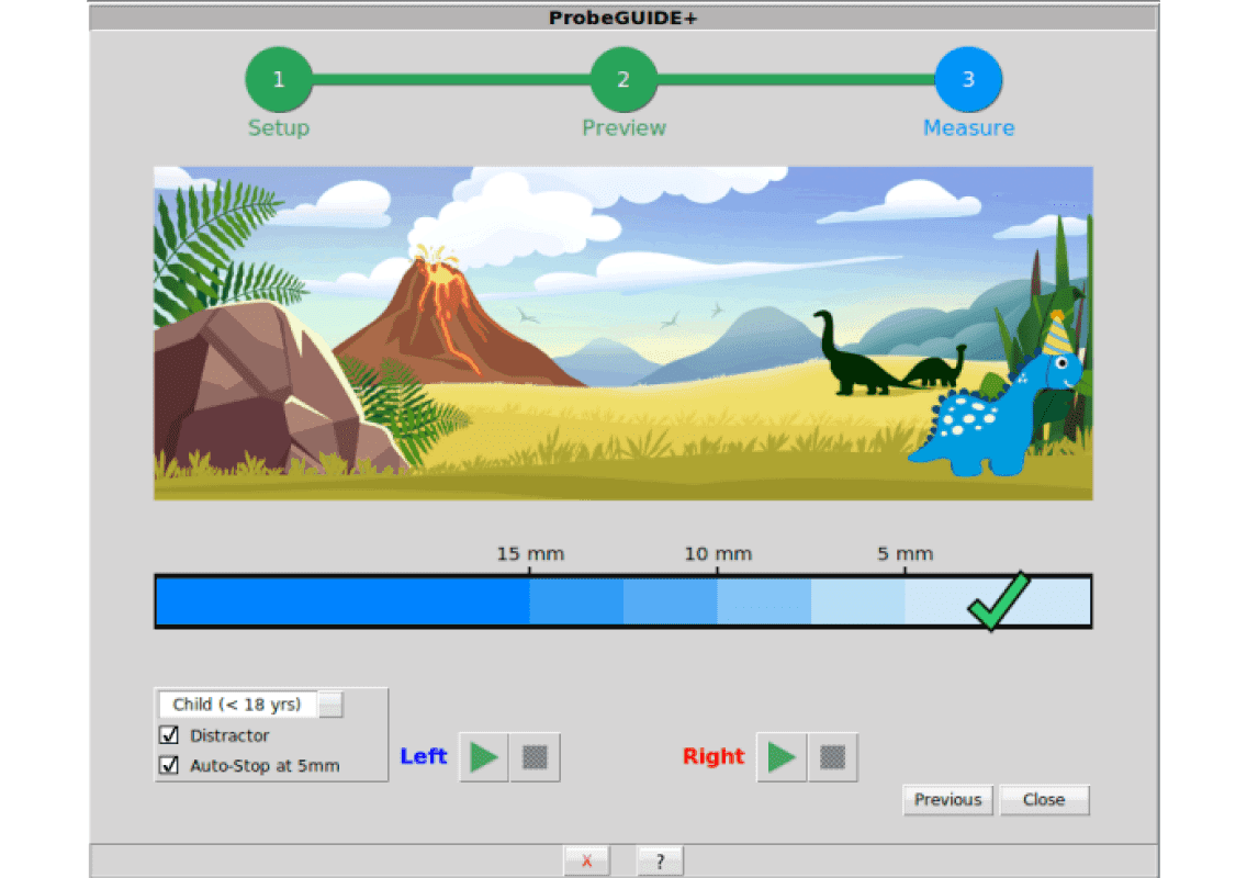 Audioscan probe guide+ verfication screen